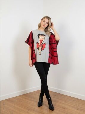 Handcrafted Upcycled Betty Boop Kantha Tunic NWT One Size